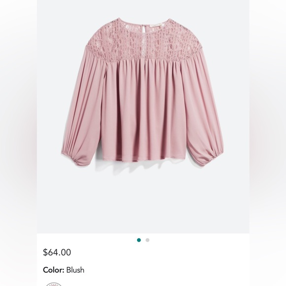 Stitch Fix mauve Lilla Bishop sleeve blouse - large petit - Picture 2 of 13
